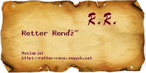 Retter René névjegykártya